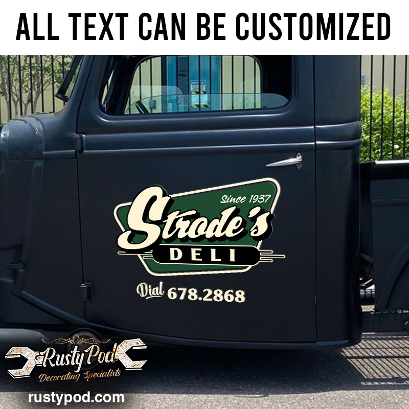 personalized hot rod garage lettering vinyl sticker 10835
